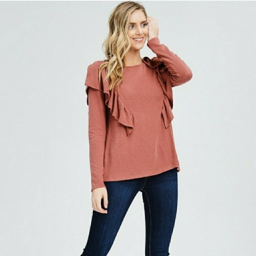 Mauve Ruffle Sweater